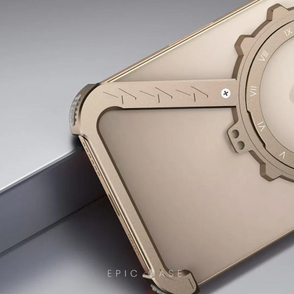 Gear Z-shaped tiatnium metal Rotating Case for iPhone with Magsafe stand